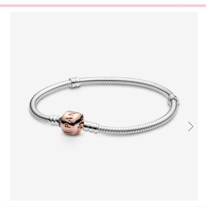 Pandora silver bracelet with Rose Gold clasp